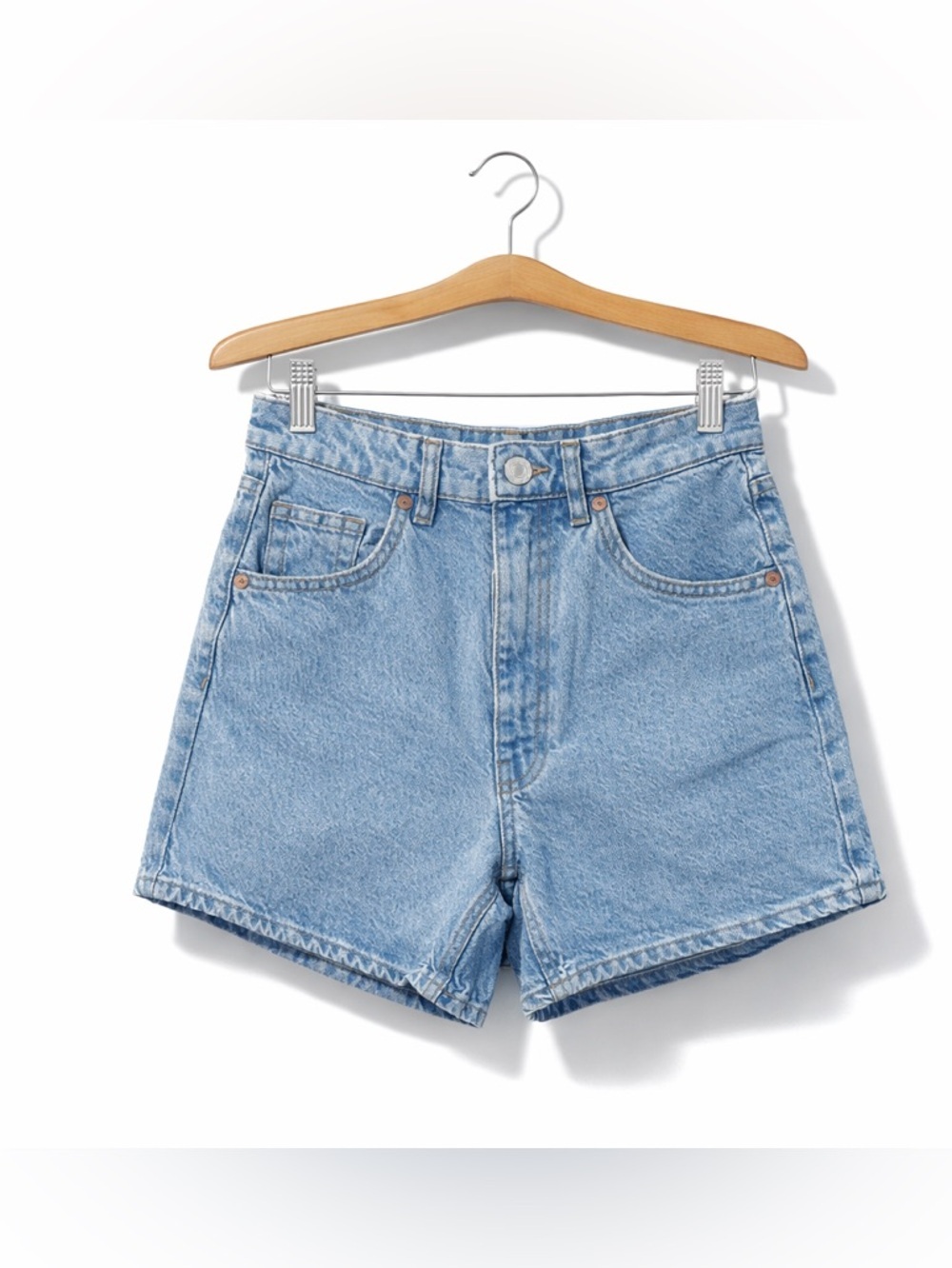 ZARA high waist denim shorts cotton mom fit vintage blue summer